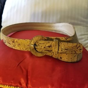 Vintage 80s Cork Asymmetrical Belt By Kati Maulin